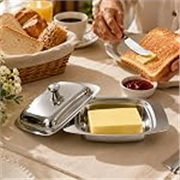 Butter Dish with Lid | Stainless Steel Butter Box & Butter Container | Food Grade Butter Holder Keeper with Cover | Butter Storage Box for Kitchen Refrigerator