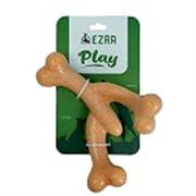 EZRA Play Lobster Bone Dog Chew Toy | Durable Non-Toxic Rubber Chew Bone | Interactive Toy for Dental Health, Teething & Active Chewers