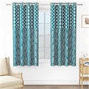 Window Curtains 5 Feet Pack of 1, Damask, Blue & White