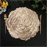 Dakshya Industries Round PVC Waterproof Table Placemat Pack of 1 | Dining Table Mat | Spill Resistant Heat Resistant Decorative Placemat, Gold