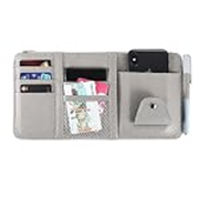 Leather Multi‑Color Car Sun Visor Organizer with Document Holder – 8‑Pocket Storage for Cards, Mobile Phone, Pens, Sunglasses, Receipts & Travel Accessories – Standard Size, 500‑Item Capacity