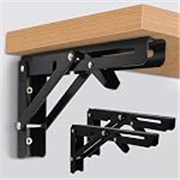 Heavy Duty Folding Shelf Brackets – Metal Collapsible Wall-Mounted Bracket for Bench, Table & Shelf | Space-Saving DIY Hinge Brackets for Home & Workshop | 1 Pair (20 Cm)