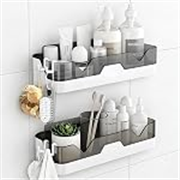Premium Plastic Bathroom Shelves – Pack of 2 Wall Mounted Storage Racks for Shower, Vanity & Toilet – Durable, Waterproof, Easy‑Install No‑Drill Design – Organizer for Toiletries, Towels