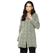 Aarika Womens Casual Wear Purple Colour Abstract Woolen Cardigan