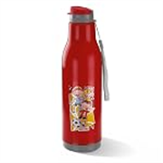 Nayasa Quench 600ml Water Bottle | BPA-Free Insulated Plastic Inner | Leak-Proof Twist Cap | For Office, School, Gym, Travel, and Outdoor Use | Red