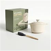 Lifelong Enamel Cast Iron Saucepan with Lid (1.9L, 20cm) | Oven, Gas & InductionŚ Compatible | Slow Cooking, Even Heat Distribution, Non-Toxic, Durable, Naturally Nonstick, No Stains or Scratch(Ivory)
