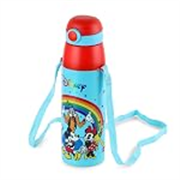 CELLO Kidzbee Series Orb 400 Inner Steel Insulated Water Bottle, 380ml, Light Blue | 3D Touch & Feel Mickey Family Design | Leakproof Flip Top Spout, Easy to Carry | Cold Water Bottle for Kids School