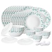 Larah by Borosil 47 Pieces Stardust Opalware Dinner Set for Family of 8
