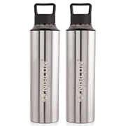 NIRLON Eco Pure Single Wall Stainless Steel Water Bottle, Water Bottles For Fridge Pack of 2|Leak Proof|Office|Gym Bottle|Home|Kitchen|Hiking|Treking Bottle|Travel Bottle [Black Color|900ml]