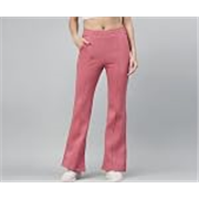 98 Degree North Women Flared Fleece Track Pants-GL1315-ALMOND