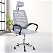 Casa Copenhagen,Mesh Office Desk,Rocking, Ergonomic Computer Chair Adjustable High with Headrest and Comfortable Armrest Swivel Chair – Grey & Black Handle