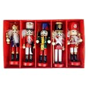 5xWooden Christmas Hanging Decor Nutcrackers Handcraft for Lawn Garden Party