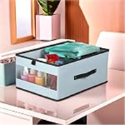 Kuber Industries Storage Box | Wardrobe Organizer | Foldable Storage Organizer with Transparent Window | Drawer Box | Closet Organizer for Saree Shirts Blankets Books & Toys | Grey