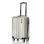 HRX Force Cabin Size Silver Polycarbonate Hard Shell Suitcase – Premium Travel Trolley Bag with 8 Spinner Wheels, Number Lock & Water Resistant Body