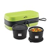 MILTON Town Case Microwavable Lunch Box | Inner Steel, Double Wall, Leak-Proof Design | Compact & Durable Lunch Box for Office use, College, School, (2 x 450 ml), Lemon Green