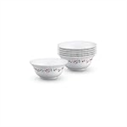 Larah by BOROSIL Opalware Veg Bowl – Set of 6, White