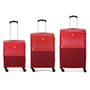 Aristocrat Drift Set of 3 Soft Case (S+M+L) Trolley Bags, Red