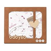 BABYSO Premium 7-Piece Newborn Gift Set, 100% Cotton Baby Clothing Essentials, Shirt, Shorts, Cap, Mittens, Booties, Napkin, Perfect Baby Shower Gift Box, 0-6 Months