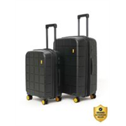 Mokobara Hard Body Set of 2 Luggage 8 Wheels – The Hovercraft Expandable Luggage Set of 2 (Small 55cm | Medium 67cm) – Black, Yellow