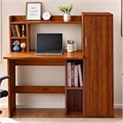 Callas Havana Study Desk with Door Storage Cabinet, Engineered Wood Computer Table for Home Office & Bedroom with 1 Year Warranty 123.5 x 50 x 123.5 cm – Walnut Finish (Free Installation)