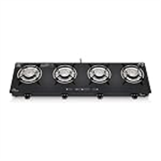 Thermador 4 Burner STL Plain Gas Stove Toughened Glass Cooktop Manual Ignition Die Cast Aluminium Alloy Tornado Burners Black