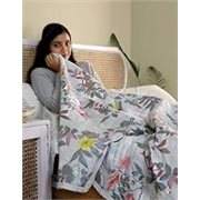 Home Stylish Luxury Ultrasonic Punch AC Comforter Blanket – Quilted Microfiber Floral Pattern, Lightweight Breathable Hypoallergenic All‑Season Blanket for Bedroom, Travel (228×228 Cm) Emerged Green
