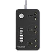 Extension Board with USB Ports 2500W Extension Fire Resistant 3 Socket with 38W 3 USB & 20W Fast 2 Type C Ports Fast Charger Heavy Duty & Universal Surge Protection Sockets with 2 Miter Wire