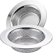 LASSHSWA 2 PCS Kitchen Sink Strainer Stainless Steel, Kitchen Sink Drain Strainer?Sink Strainers for Kitchen Sinks with Large Wide Rim 4.5″ Diameter, 15 cm
