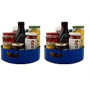 HomeWiz 360° Rotating Kitchen Organiser | Lazy Susan Smooth Turntable Organiser | Spice Rack Organizer | Cosmetic Holder Organizer | Multipurpose Use for Kitchen Counter, Dining Table | Dark Blue