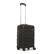 Teakwood Leathers Unisex Trolley Bag, Hard Cabin Trolley Small, 55 CM Polypropylene Trolley Bag for Travel, Lock System 360° 8 Rotating Wheel (S, Black)