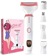 Lifelong Bikini & Full Body Trimmer for Woman | 6in1 Sensitive Painless Intimate Hair Remover Trimmer |Body, Private Parts, Eyebrow, Nose & Facial Hair Removal Machine|2Hr Runtime, TypeC, LED Display