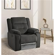Solimo Costa 1 Seater Fabric Recliner |DIY Easy Assembly, 3 Year Warranty | 89 D x 94 W x 99 H cm | Fabric – Velvet | Grey