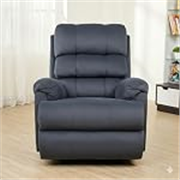 Solis Royale 1 Seater Recliner Sofa Chair Suede Fabric | Hush Puffy Manual Recliner Lounge Sofa for Relaxing | Comfortable Cushioned | Living Room Bedroom Home,Office (Dark Grey, Cushioned)