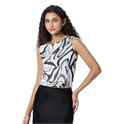 Forever 21 Women Abstract Fitted Blouson