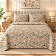 BSB HOME 240 TC Premium Floral Printed Double Bedsheet with 2 Pillow Covers, Soft Breathable King Size Bed Sheet, Elegant Bedroom Decor, Comfortable Care – 90 x 100 Inches (229 x 254 cm) – Warm Pearl