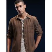 HIGHLANDER Men Slim Fit Striped Cut Away Collar Casual Shirt