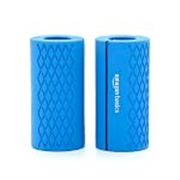 Amazon Basics Thick Dumbbell & Barbell Grips | Non-Slip Rubber Grips | Easily Attachable to Barbell, Dumbbell & Kettlebell | Large | Blue