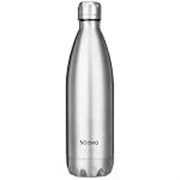 Solimo Stainless Steel Insulated Cola Bottle (1000ml) | Superior Durability | 100% Food-Safe | Leak Proof | BPA-Free Cap (Steel Finish)