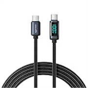 Amazon Basics 100W Type-C to Type-C Charging Cable with Digital Display | PD Fast Charging | 350Mbps Data Transfer | Braided | 1 Meter | Black