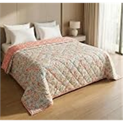 BSB HOME Ultrasonic Quilted AC Comforter 220 GSM|Premium Microfiber Reversible All Season Blanket for Double Bed | Ultra Soft Lightweight Quilt Duvet | 225 x 220 cm (Red & Offwhite)