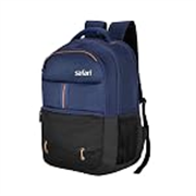 Safari Impact 35L Laptop Backpack Bag for Men & Women, School Bag for Boys & Girls, Ideal for Office/School/College, 3 Compartment Backpack with Rain Cover, Bottle Holder, & Organizer, Blue