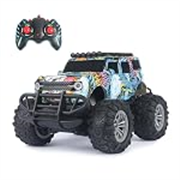 Jam & Honey Off Roader Rechargeable Remote Control Car | RC Car Monster Truck | 4 Headlight Modes | in-Built Lithium Battery | C-Type Charging | Made in India | Graffiti Blue