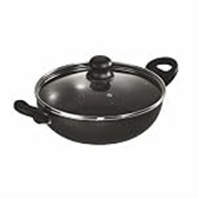 Butterfly Granza Non Stick Kadai with Glass Lid | 280 mm |Non-Stick Premium Virgin Aluminium | Induction Base| PFOA Free | Scratch Resistant