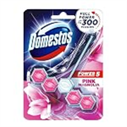 Domestos Toilet Rim Block, Pink Magnolia, gives Long Lasting Fragrance and Removes Limescales, Provides Hygiene & Shine, 55 gm