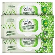 Presto! Disinfectant Wet Wipes With Lid | 240 Count | (80 Counts x Pack of 3) | Germ Protection for Skin and Surface