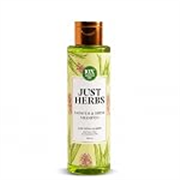 Just Herbs Smooth & Shine Shampoo for Dry and Frizzy Hair| Aloe Vera, Almond, Rice Protein & 12 Herbs | 10X Smoother Hair From First Wash | Ayurvedic Shampoo for All Hair Types – 200ml