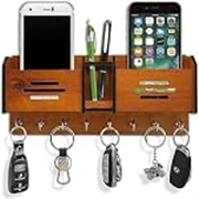 Wood Key Holder (8 Hooks, Brown)_3 LINE BRWOI NLK_