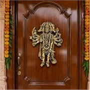 ARTVARKO Brass Panchmukhi Hanuman | Wall/Door Hanging Home Entrance Idol God | (Five Faced) Bajrangbali Sankat Mochan.4 Inch