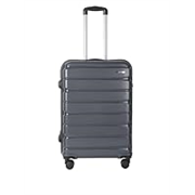 Teakwood Medium Cabin Size 8 Wheels Trolley Bag, Hard Cabin with Zipper Closure, Adjustable Push Button & Cross Side Strap, TSA Lock System 360 Degree (Medium, Grey)