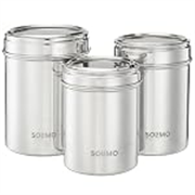 Solimo Stainless Steel Canister Set – Ubba Dabba I See-Through Canisters | BIS-Approved | 600ml, 900ml, and 1200ml, SILVER, Set Of 3